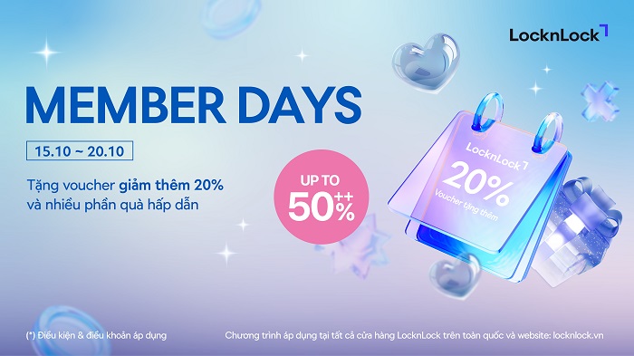 LocknLock Member Days: Tri ân hội viên với đại tiệc Mega Sale và chuỗi trải nghiệm dành cho phái đẹp